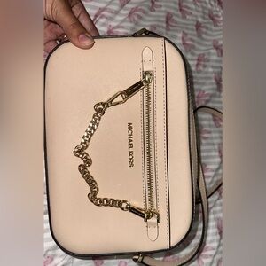 michael kors pink bag with mini wallet